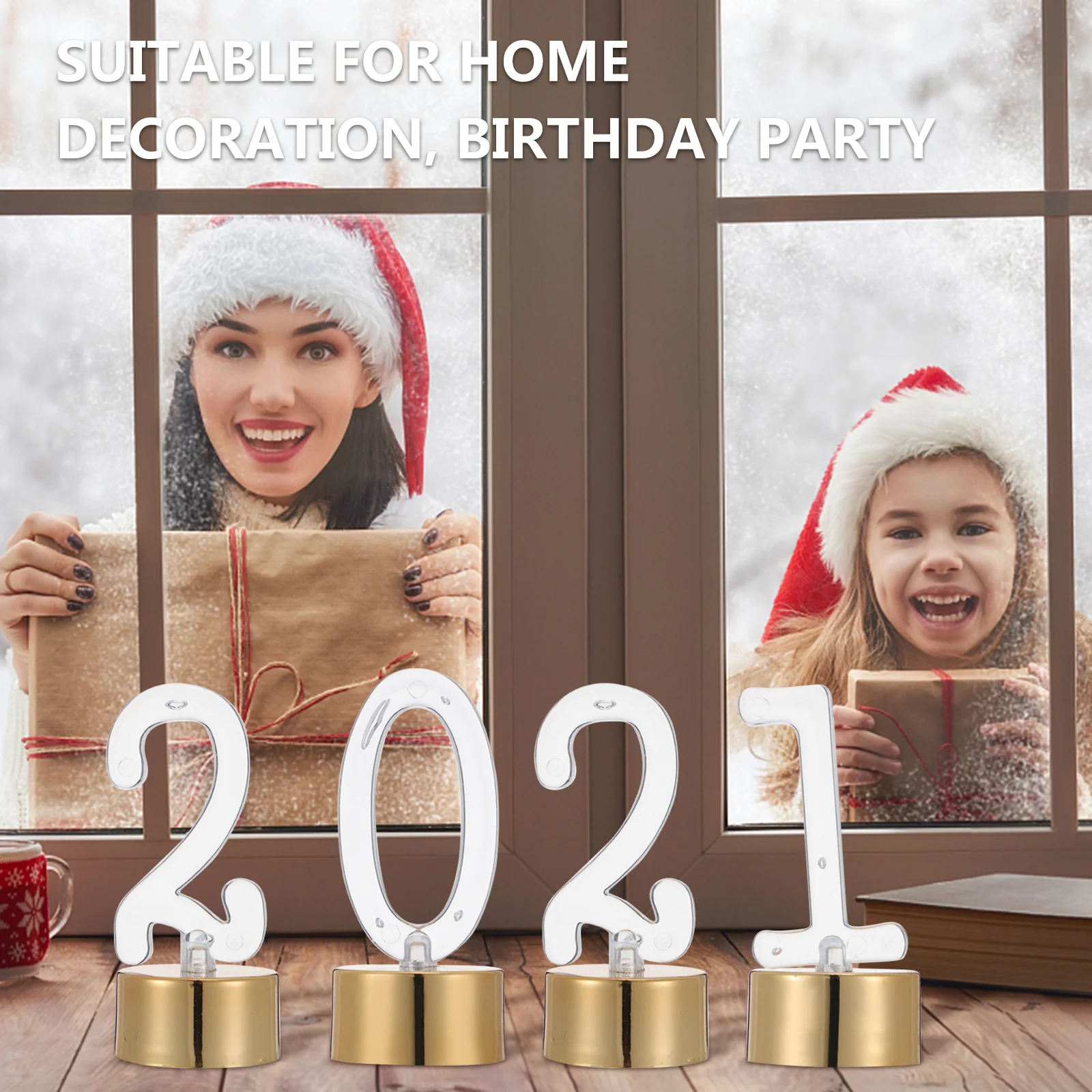 10 قطعة أضواء أرقام LED عديمة اللهب عيد ميلاد مصابيح الزخرفية دخاني آمنة ديكور الحفلات عدد أضواء #5