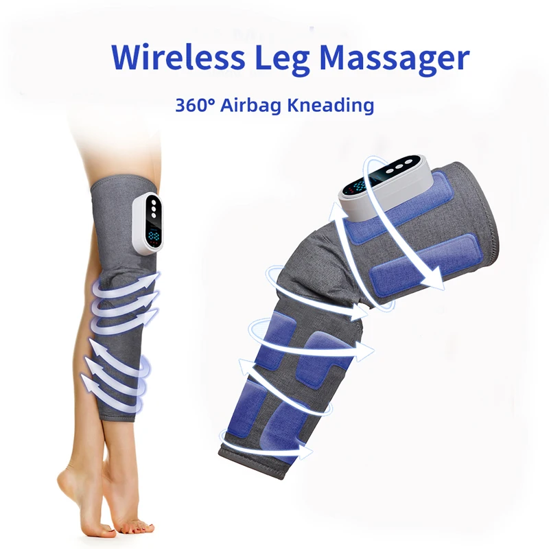

Wireless Leg Massager Airbag Kneading 360° All-Round PackagVibration Calf Knee Massage Device with Air Compression