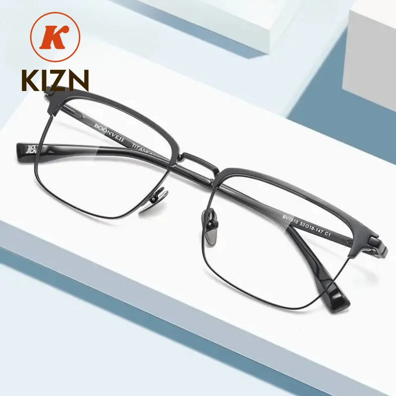 

KIZN Men Titanium Eyeglasses Fashion Trend Optical Glasses Frame Titan Ultra Light Teens Male Prescription Lenses Spectacle for