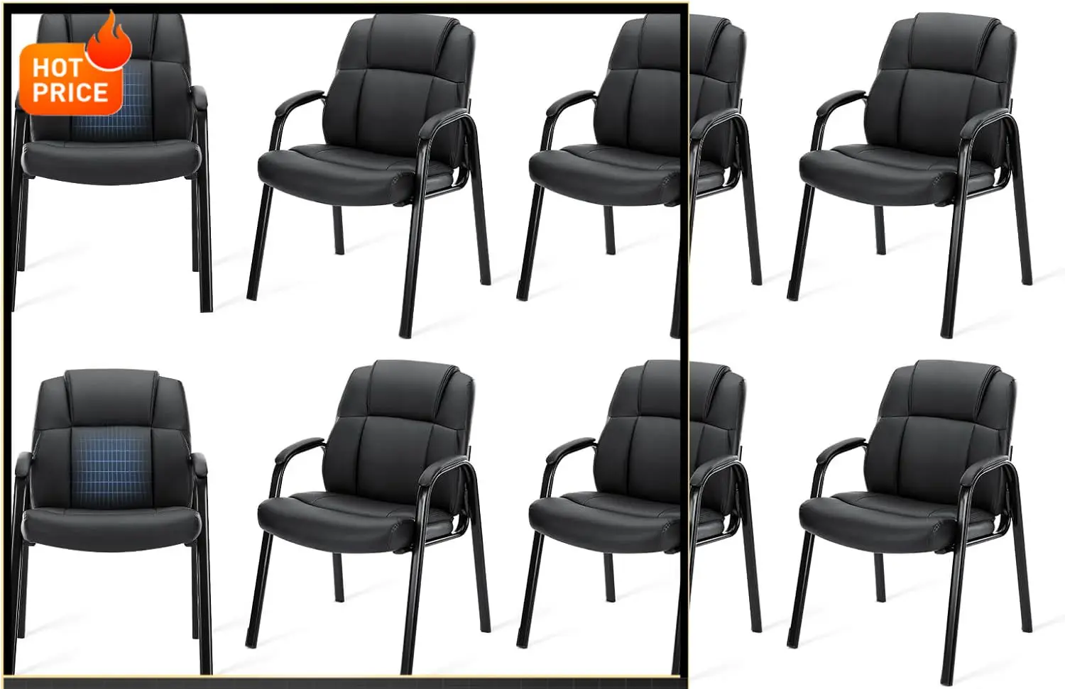 

Бестселлер: Комплект из 8 стульев для приемной, кожаные офисные стулья для гостей с мягкими подлокотниками для дома и конференц-залов