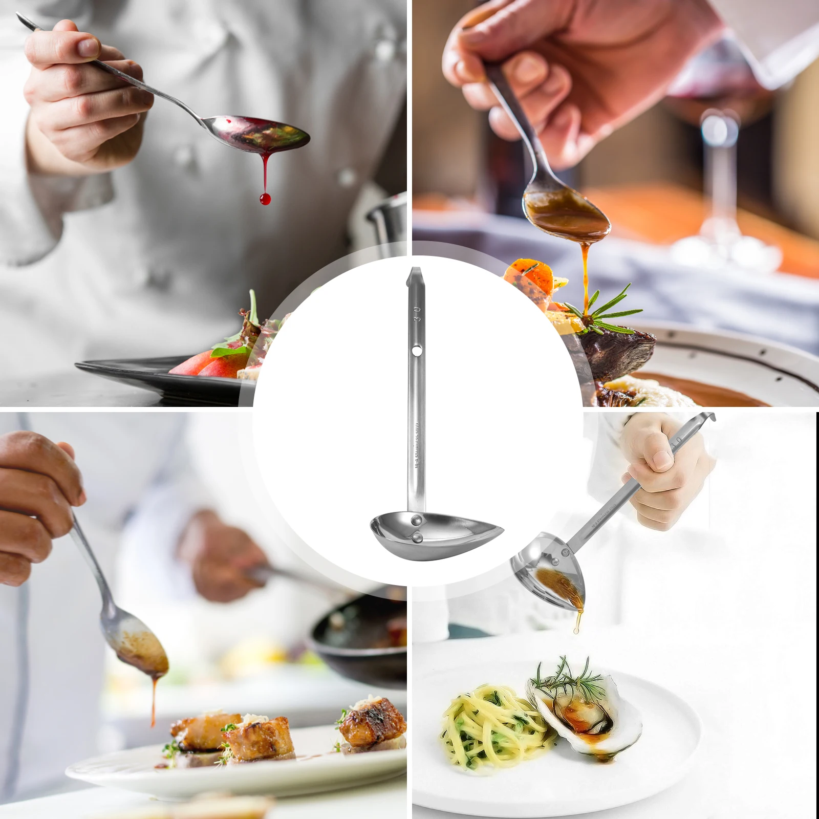 

Sauce Spoon Cutlery Metal Cooking Stainless Steel Spoons Decorate Soup Serving for Parties Diy Chocolate