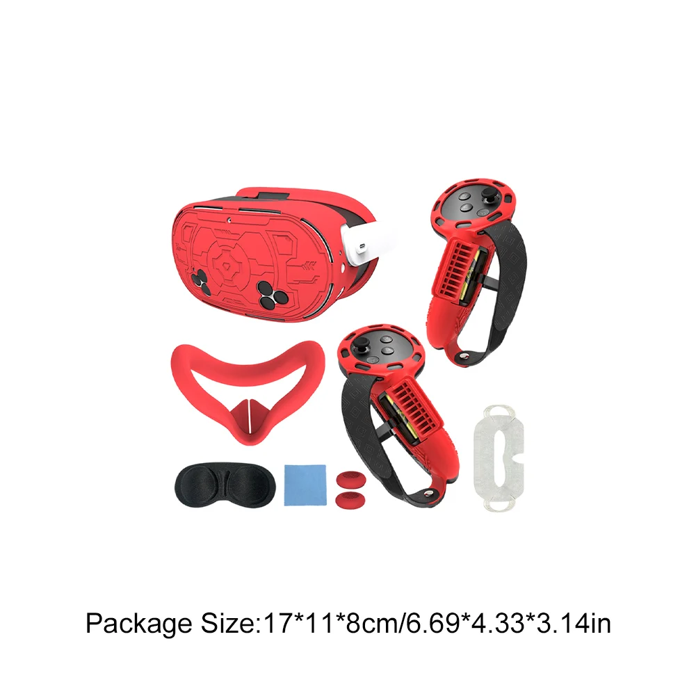 غطاء حماية من السيليكون لـ Meta Quest 3S ، 7 في 1 ، أغطية عصا التحكم المضادة للسقوط ، حقيبة قناع ، استبدال غطاء عين الوجه ، ملحقات VR