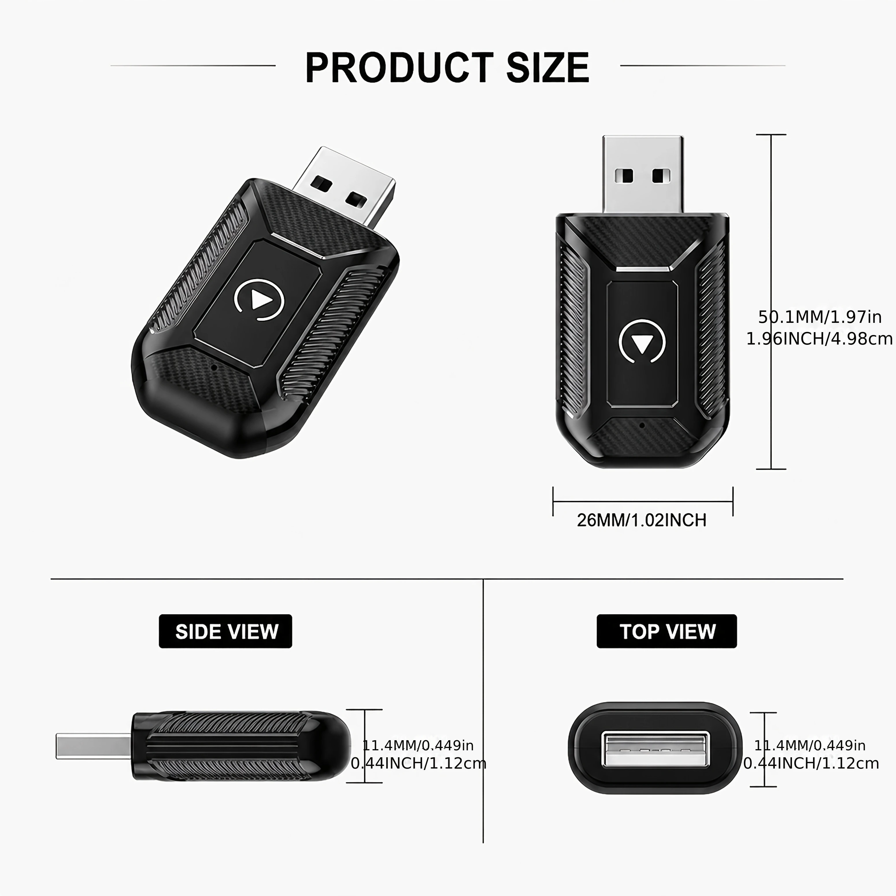 Wired to Wireless CarPlay Android Auto Adapter Plug and Play USB Dongle for Cars with Factory Wired CarPlay iOS Android