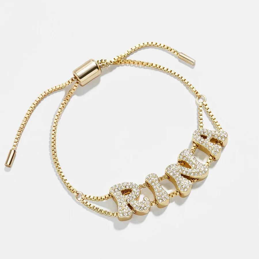 DHQH New Customized Letter Set Zircon Bracelet Personalized Name Exquisite Gold DIY Bracelet Mother's Day Commemorative Gift