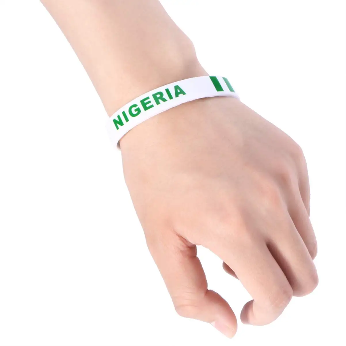 2pcs Nigeria Flag Silicone Bracelets Sports Game Wristbands Nigerian Wrist Strap for Men Women Rubber Band Fashion Accessories