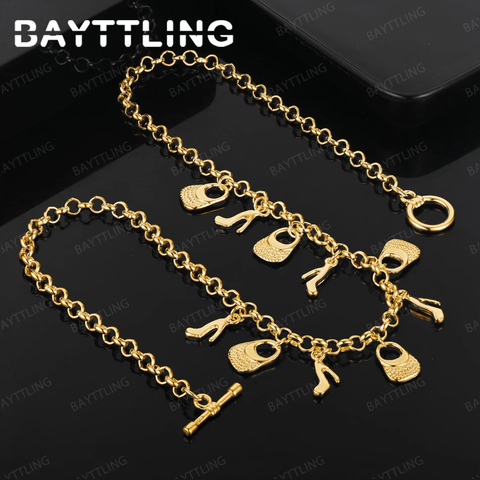 

Изысканная обувь и сумки из стерлингового серебра 925 пробы, золото 18 карат, геометрическое ожерелье, женский подарок на вечеринку, очаровательные ювелирные аксессуары