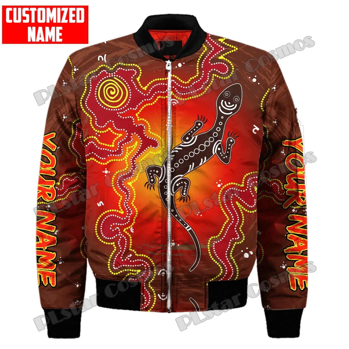 Inheemse Didgeridoo Adelaarsvlag Aangepaste Naam 3d Bedrukte Heren Bomberjacks Winter Unisex Casual Jas Met Warme Rits Fjk16