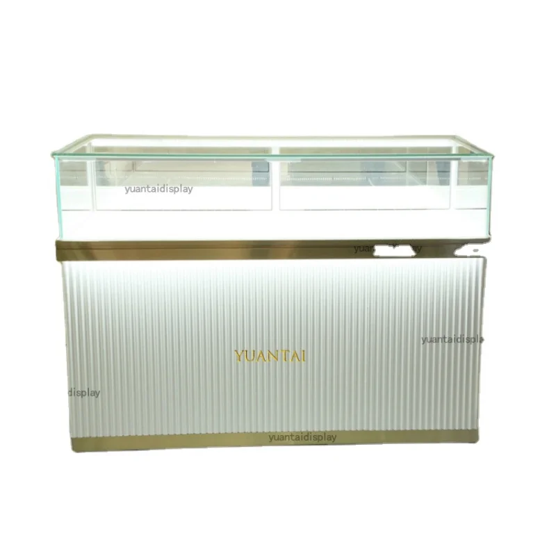 

Custom. design jewelry showcases display shopping mall jewelry glass cabinet with LED light