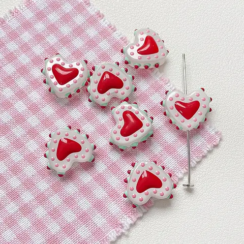 TX63 1Pcs Exaggeration Design Sense Heart Handmade Bumpy Beads Glass Spacer Bead DIY Earring Bracelet Necklace Jewelry Popular