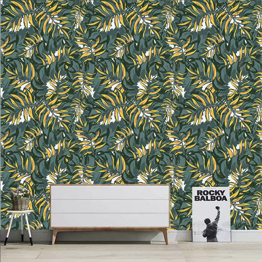 Customized Size Mural Vintage Countryside Nostalgic Green Plants American Rural TV Background Wall Wallpaper Decoration Painting