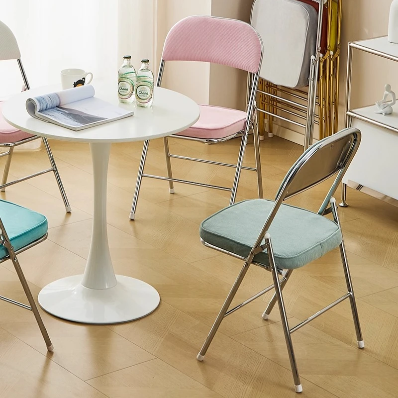 Luxury Vintage Folding Chairs Space Saving Elegant Dining Chair for Compact Home Furniture Nordic Style Manicure Chairs
