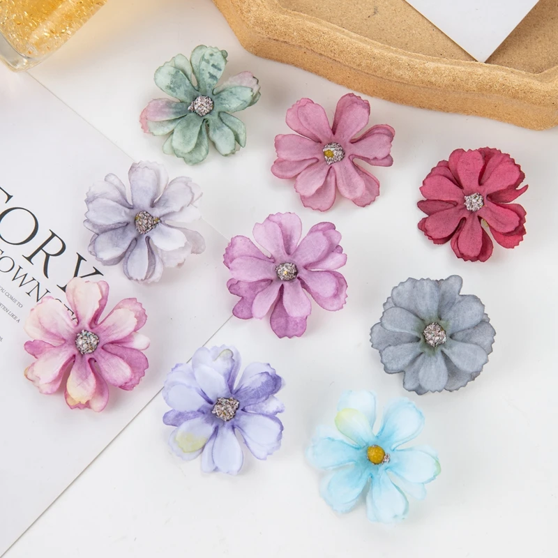 50 Stück Künstliche Blumen Günstige DIY-Girlande Süßigkeitenbox Scrapbooking Weihnachtsdekoration für Zuhause Hochzeitsstrauß Seidenkarneol – Detail 3