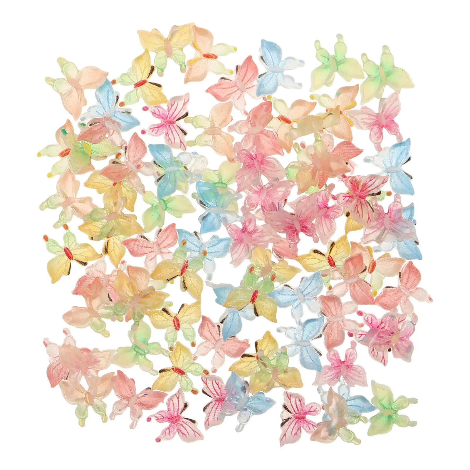 80Pcs Mini Butterfly Resin Figures Miniature Landscape Accessories Micro Garden Craft Bonsai Decoration Fairy Garden Supplies
