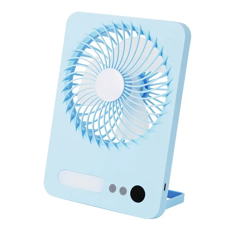 New High-value Desktop Foldable Electric Fan with LED Power Display Small Night Light Dormitory Hanging Dual-purpose Fan