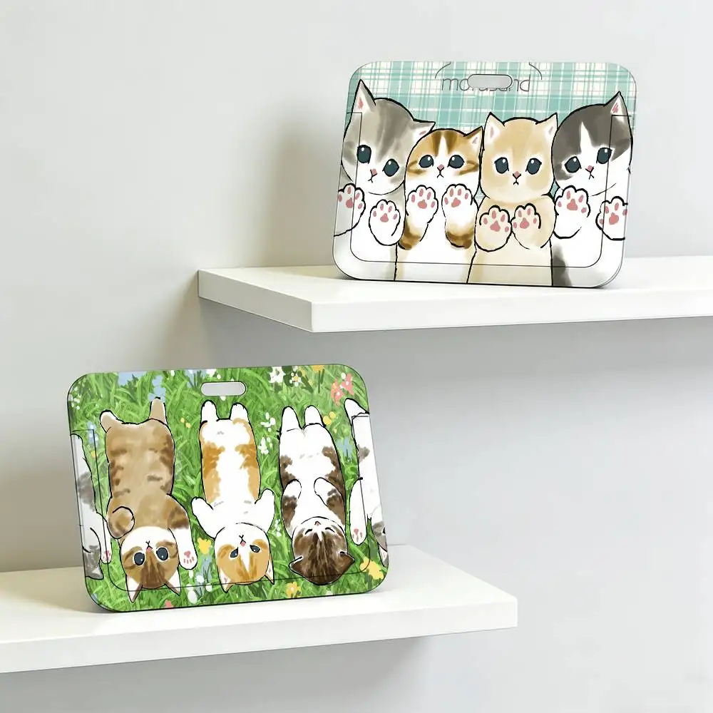 Cartoon Cat M-mofusand Cute ID Card Holder Neck Strap Pendant Door Holder Lanyards Keychain Work Credential Case Gift