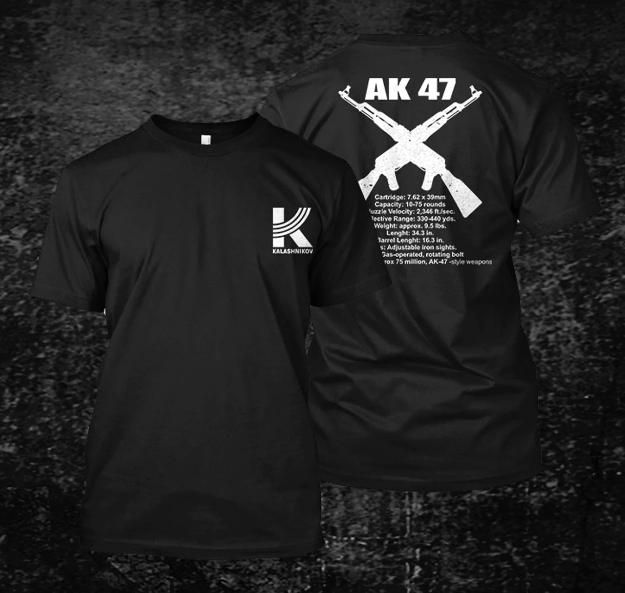 Kalashnikov AK 47 Russian Military Weapon T-Shirt. Summer Cotton Short Sleeve O-Neck Mens T Shirt New S-3XL