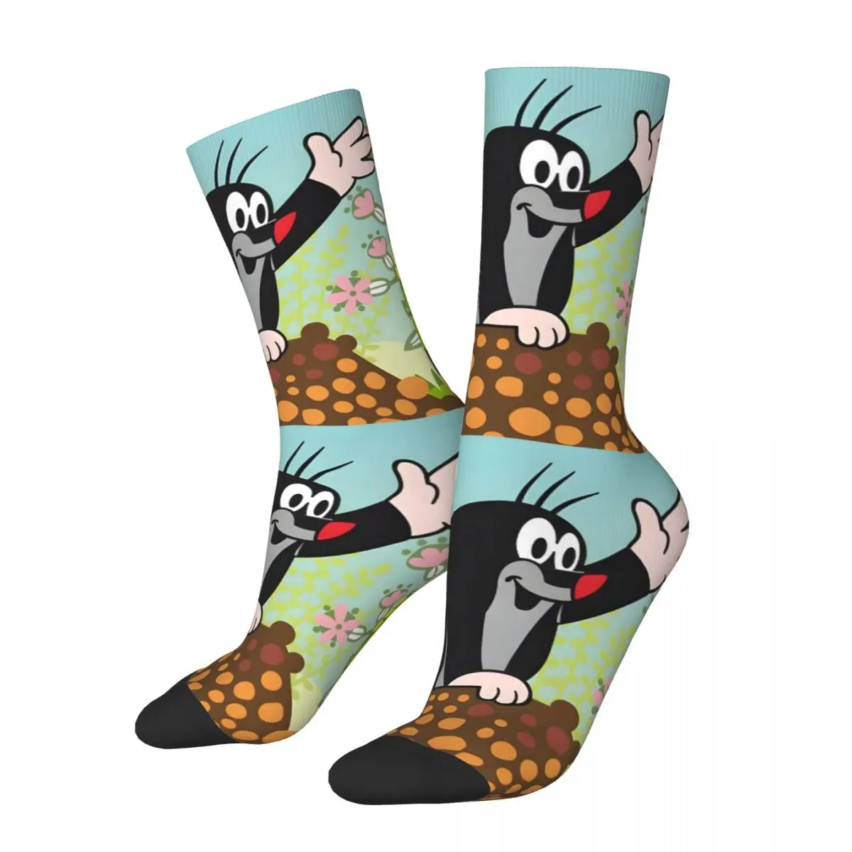 Heelo The Little Mole Socks Sports 3D Print Boy Girls Mid-calf Sock