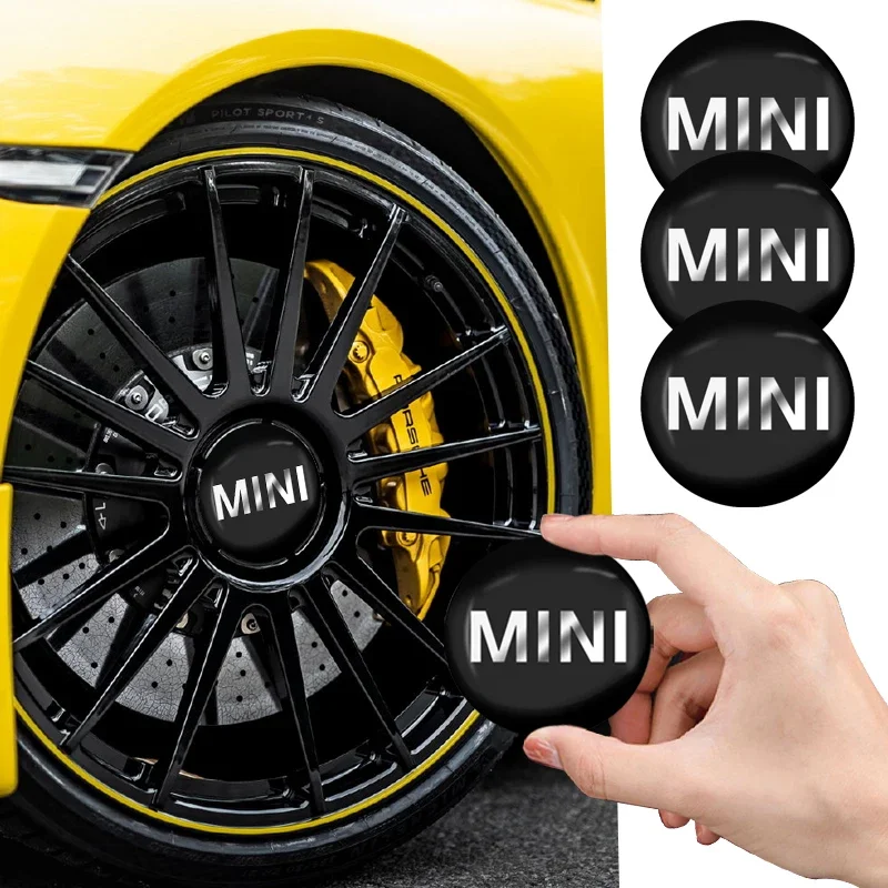 4 piezas de tapas decorativas para el centro de las ruedas de coche de 56 mm para MINI Cooper R56 F56 R50 JCW Cabrio Countryman Clubman WORKS