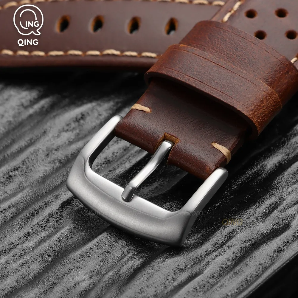 Hebilla de pasador de acero inoxidable de alta calidad de 20 mm y 22 mm para relojes Citizen y Seiko, cierre de repuesto plateado y negro, accesorios para correas.