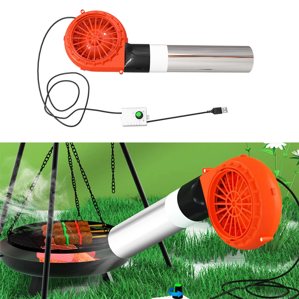 USB Powered 5V 1A Centrifugal Blower With Adjustable-Speed Control For Charcoal Grilling And Outdoor BBQ Instrument Parts