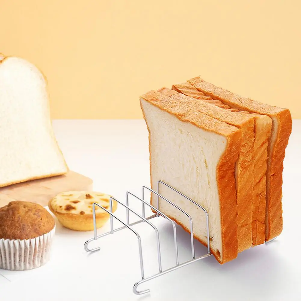 Rectangle Bread Holder Stainless Steel Bread Rack for Air Fryer 8-slot Toast Holder Rack Toast Stand for Kitchen Restaurant Air