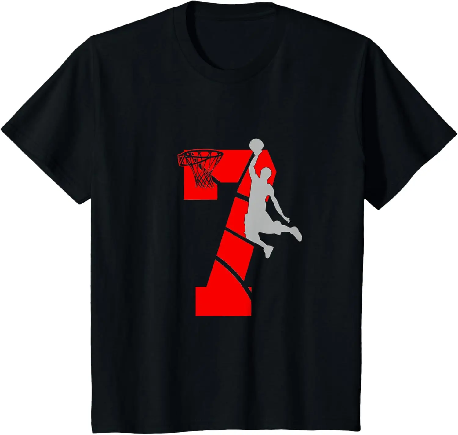 Camiseta con tema de fiesta de cumpleaños de baloncesto para niños y niñas de 7 años, camisetas con diseño Original, regalos, camisetas Vintage