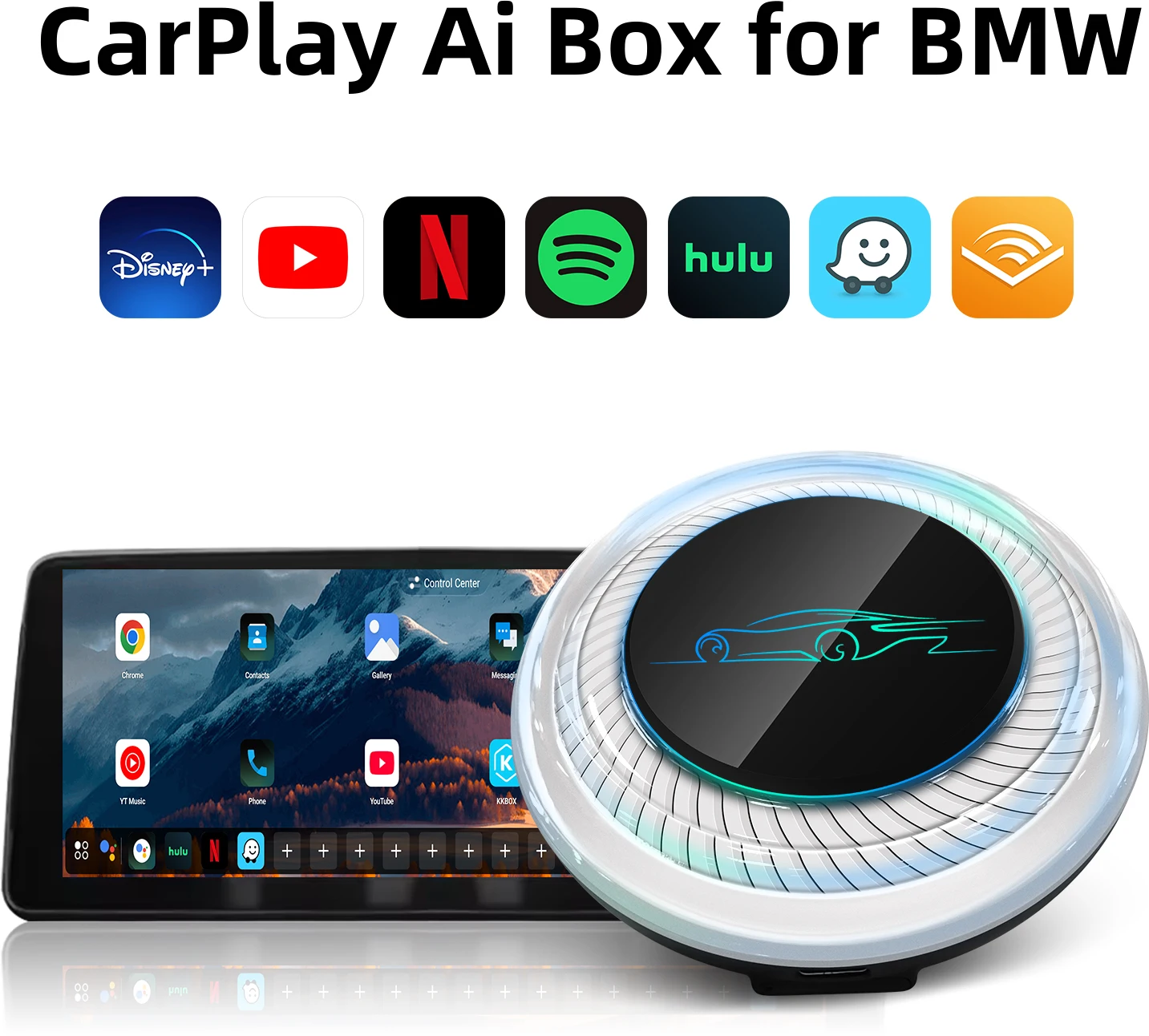EzoneTronics Wireless AI Box for BMW or Other Car with CarPlay Android 13 , 8GB 128GB , Dual WiFi , 4G SIM and HDMI output