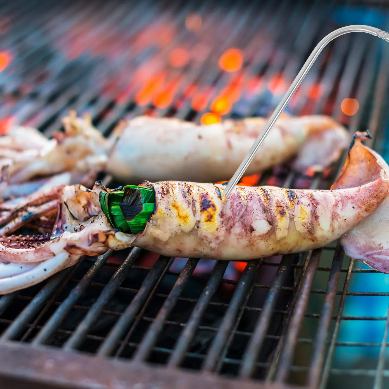 

1Set Grill Probe Clip Thermometer Holder for Barbecue Meat Temperature Monitoring Cooking Probe Grilling Temp Gauge