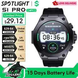 [World Premiere]Montre connectée noire Shark S1 Pro, version globale | charge sans fil AMOLED 1,43 ''| durée de vie de la batterie | chat NFC | 15 jours