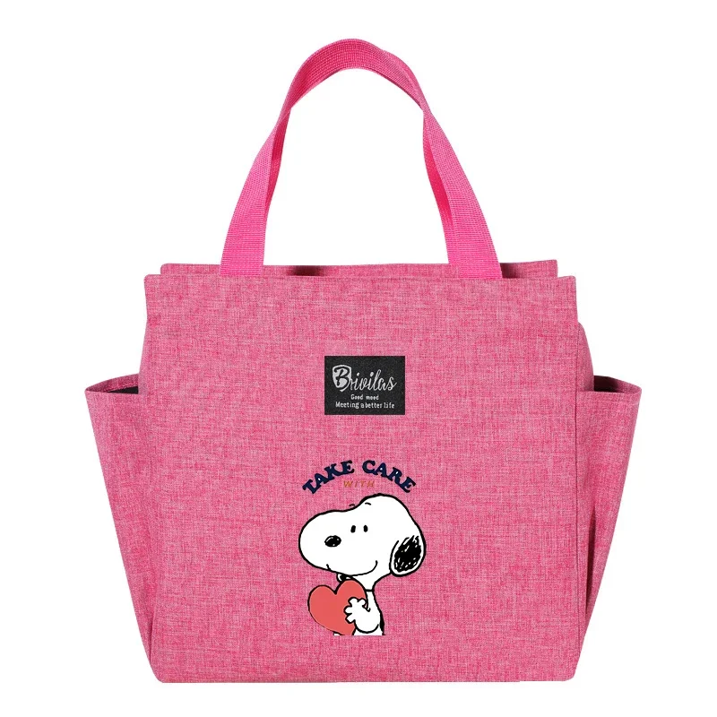 Snoopy-portabebés portátil para el almuerzo, bolsa aislante, bolsa enfriadora fresca, caja térmica para alimentos, bolsa contenedor de comida para