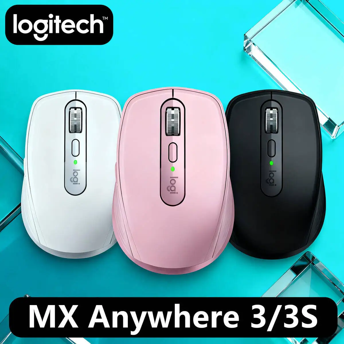 

Logitech MX Anywhere 3S Mouse - Wireless Ergonomic, 8000 DPI, MagSpeed, Logitech Flow, Silent, 10m, 3-Device, PC