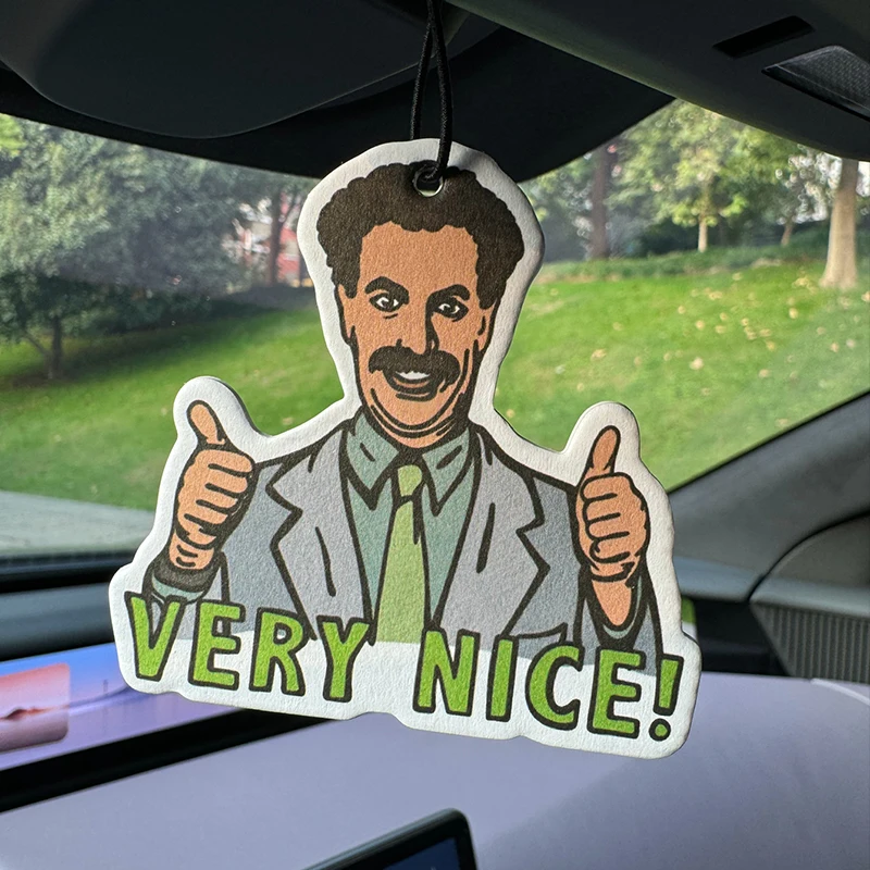 Borat Very Nice Meme Car Air Freshener, Natural Plant Extract Hanging Scent Paper, Multi-Purpose Fragrance Slice Decorative Book