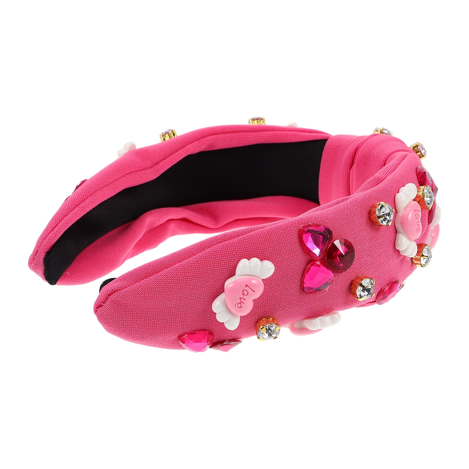 

Valentine'S Day Heart Rhinestone Headband Cute Sparkly Hairband Lightweight Comfortable Party Prom Hair Accessories For Women
