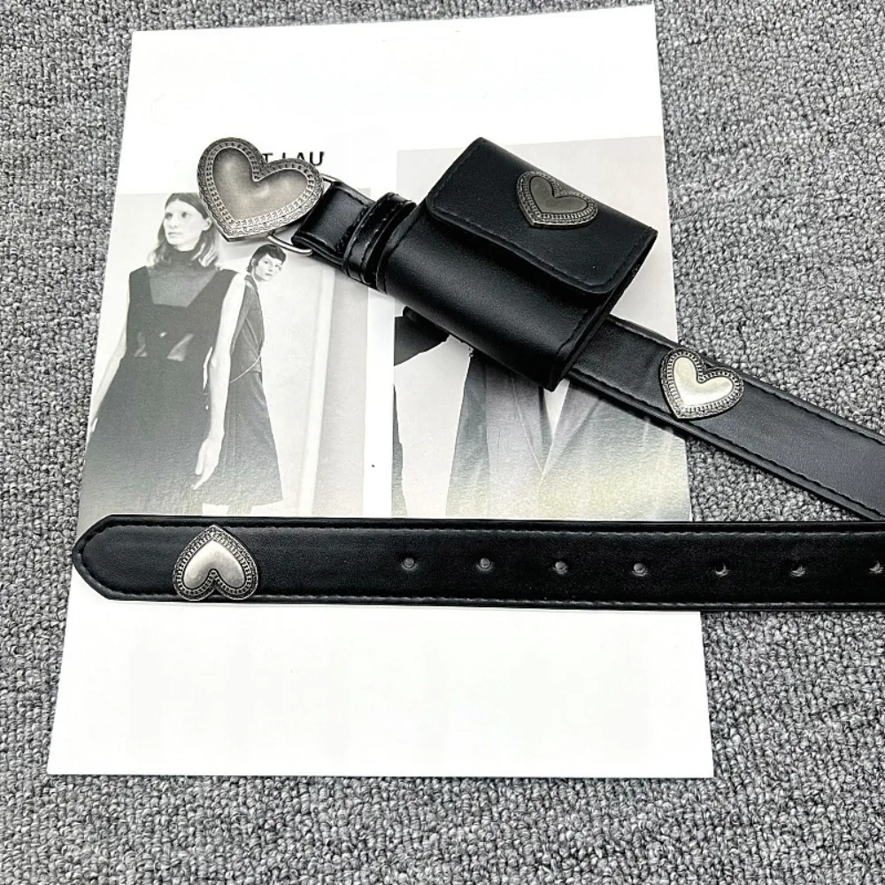 Модный чехол для ключей с поясом в форме сердца и сумкой, многофункциональная поясная сумка в форме сердца Y2K, водонепроницаемая поясная сумка из сплава, пояс для улицы