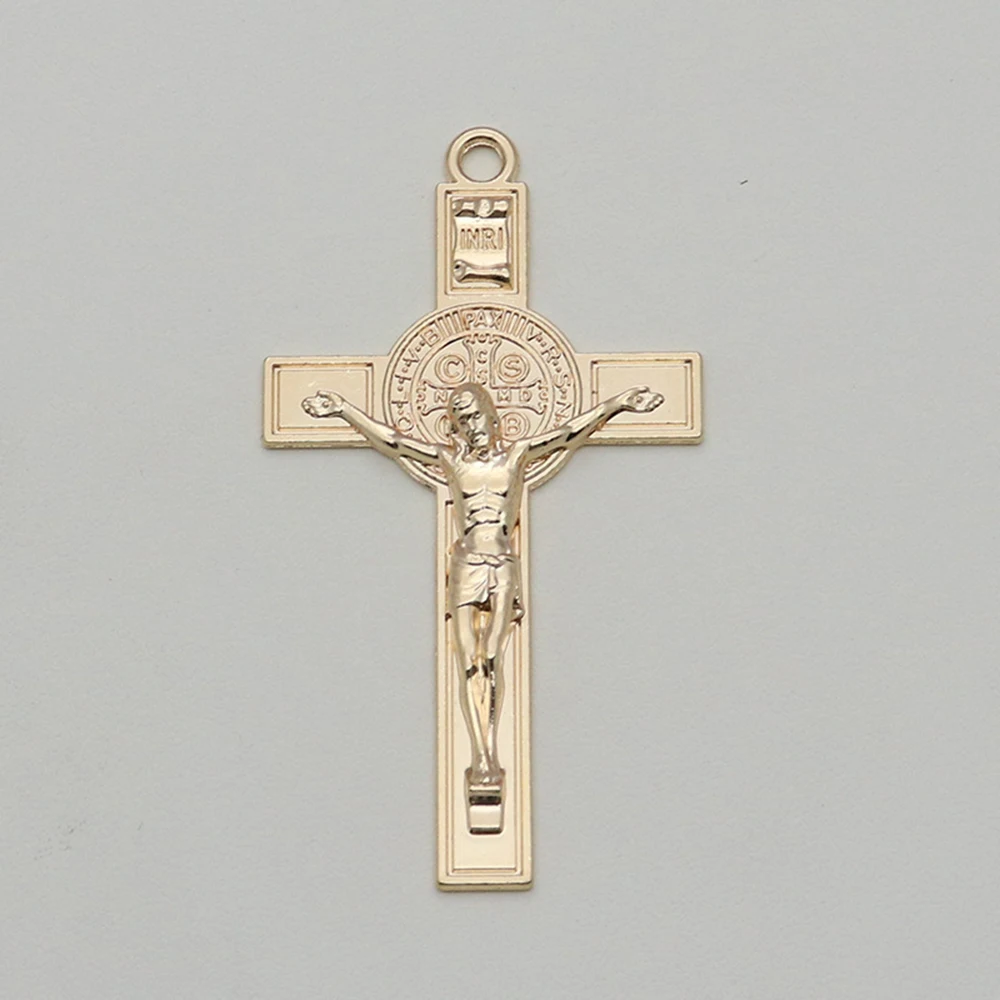 Diyalo 5 Teile/los Religiöser Exorzismus St. Benedikt Kruzifix Kreuz Anhänger Charms für DIY Rosenkranz Halskette Schmuck Machen Teile – Detail 5