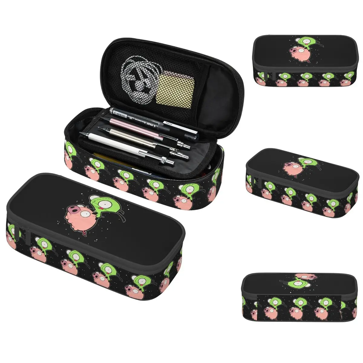 Invader Zim Art Pencil Case for Students Gifts Pen Box Pencil Bag Stationery Supplies Pen Holder Bag