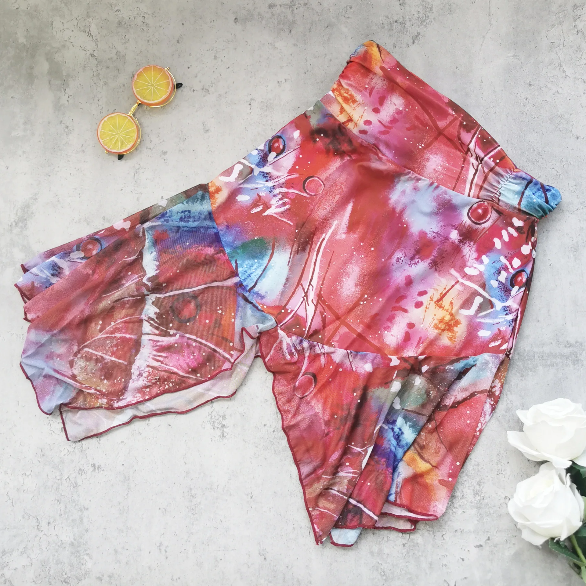 2025 novas estampas retrô de alta qualidade maiô de uma peça e saia impressão um ombro conjunto biquíni feminino roupa de banho