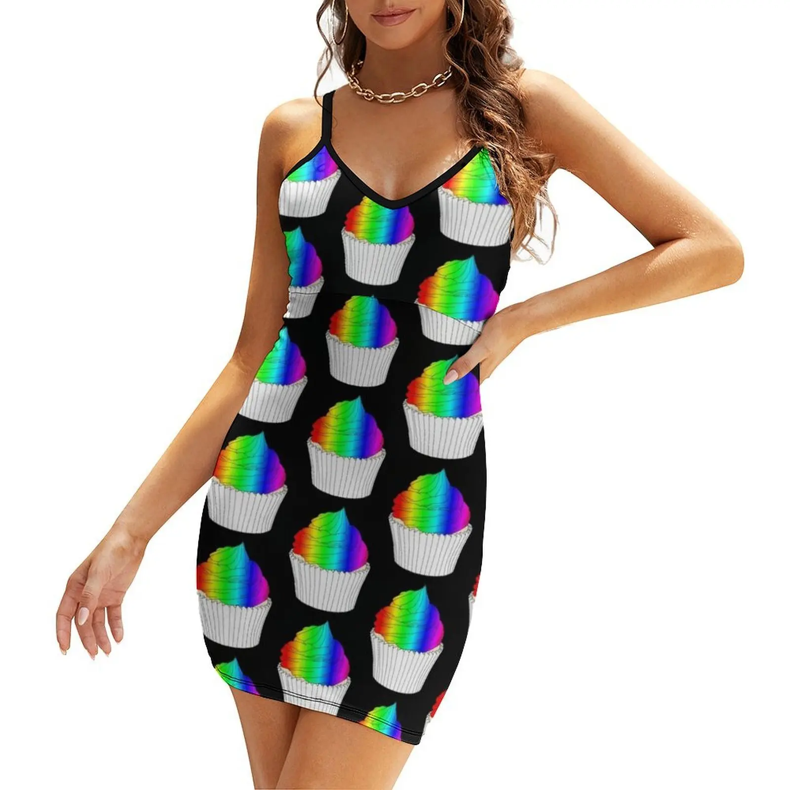 

Colorful Rainbow Cupcake Sling Dress dress women summer women's summer dresses 2025 Summer women's clothing