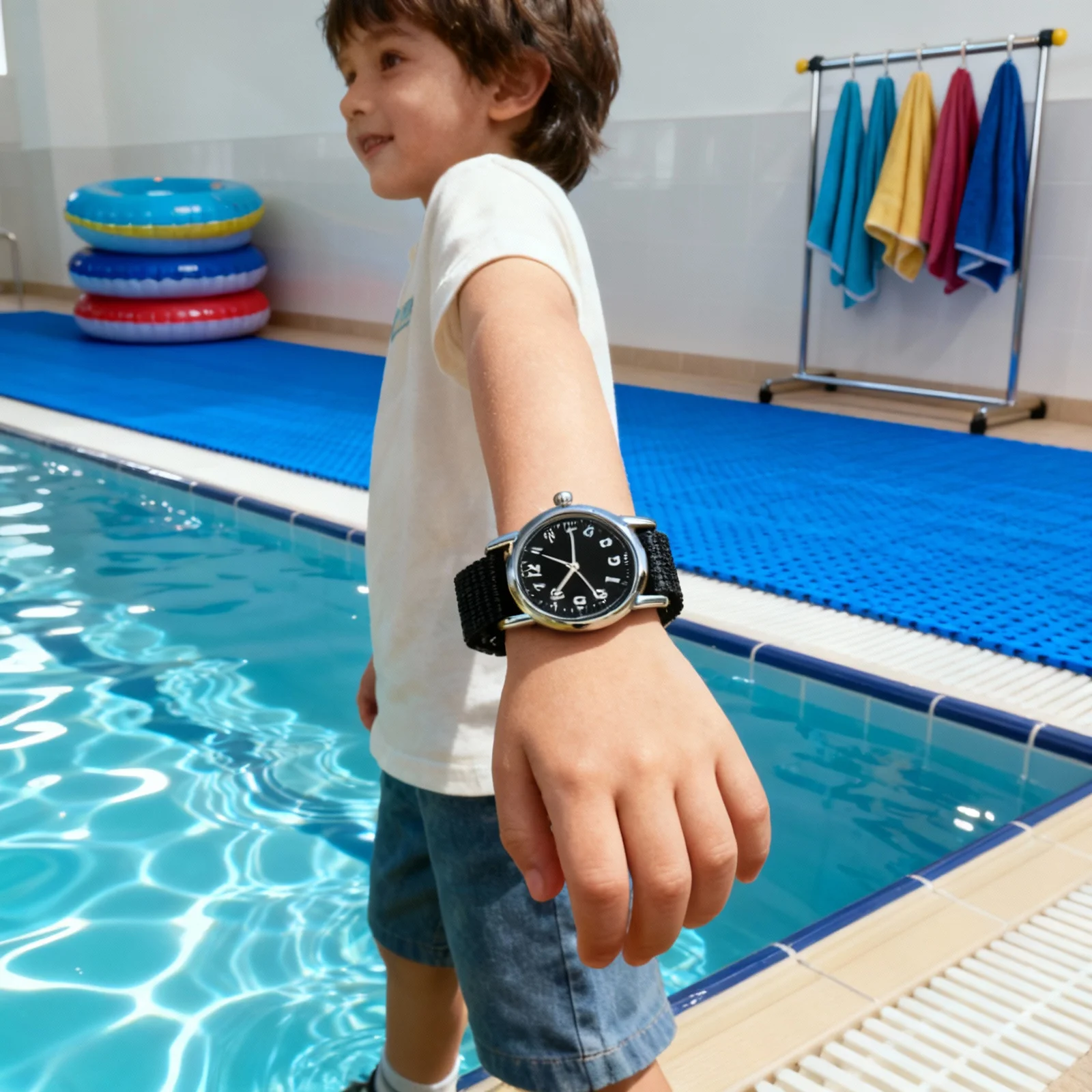 

Kids Waterproof Quartz Wristwatch Braided Strap Minimalist Cartoon Watch Precise Accurate Time for Boys Girls School Black