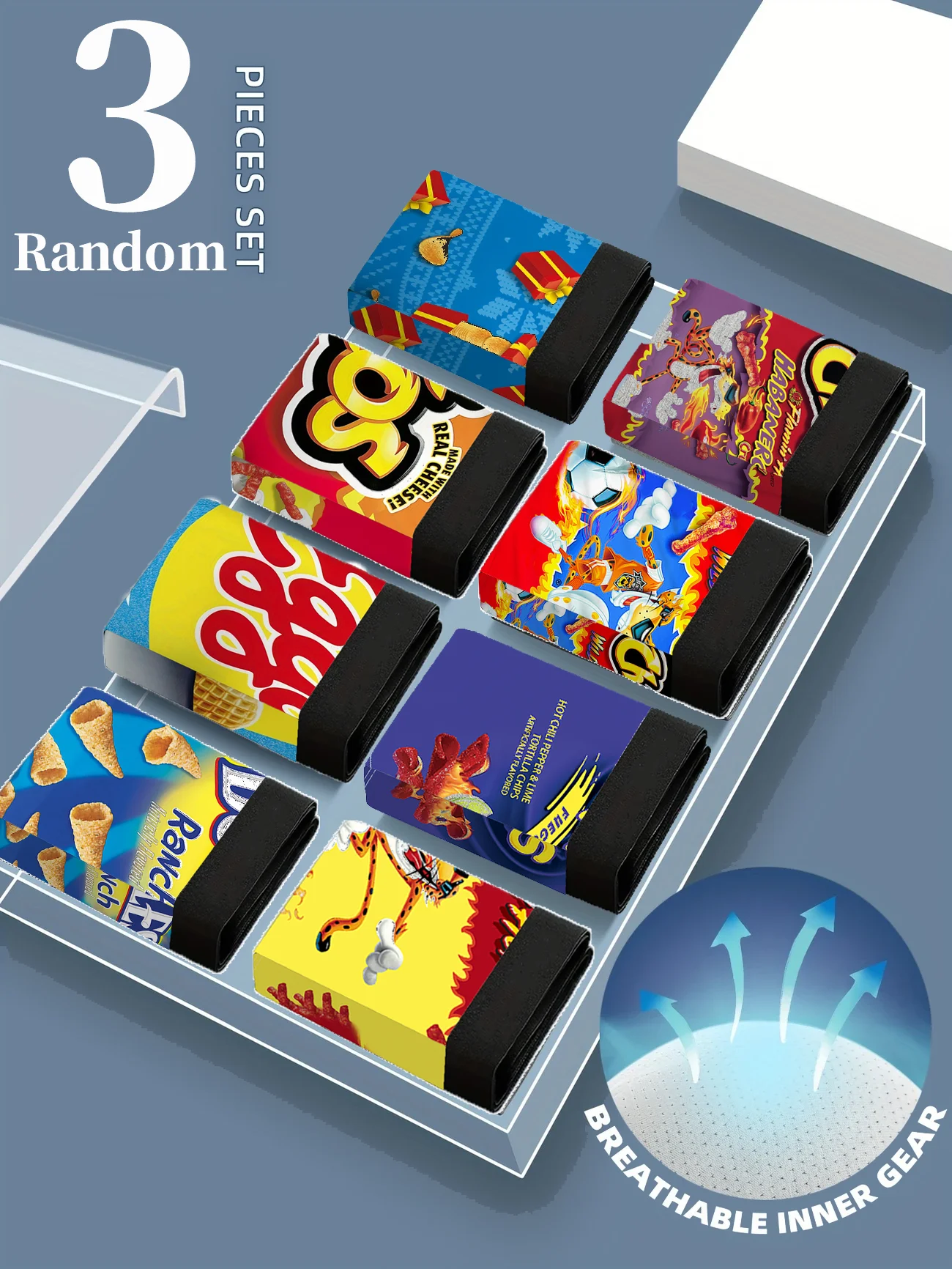 3-pack summer breathable men's boxer shorts sexy underwear men's underwear fashionable cartoon digital printed men's boxer short