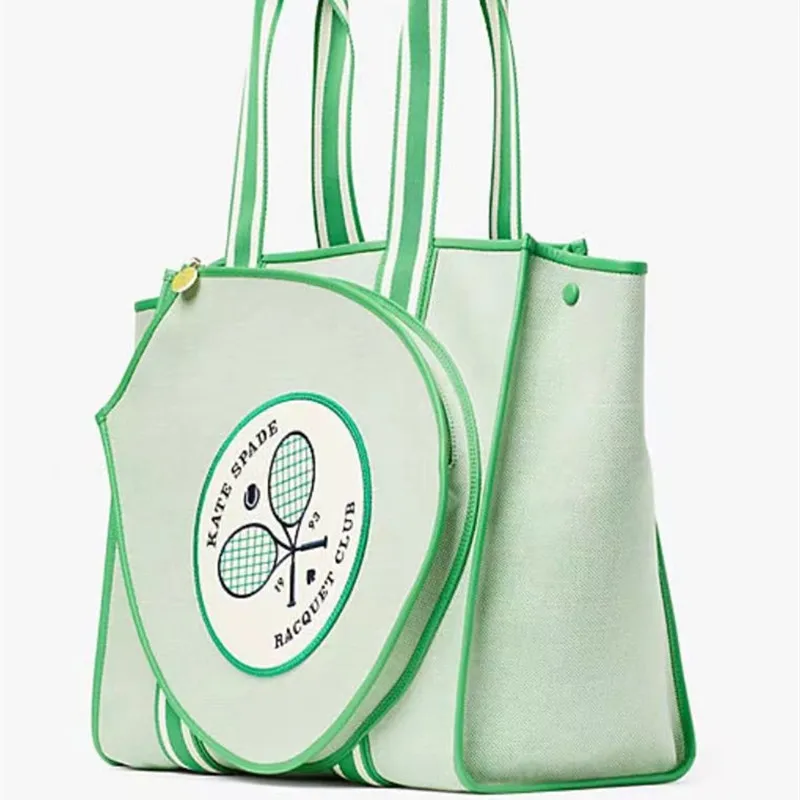 Niche Women's Large Capacity Shopping Bag Adult Fashion Sport Canvas Bag Ladies Leisure Green Tennis Bag Yoga Fitness Bag Female