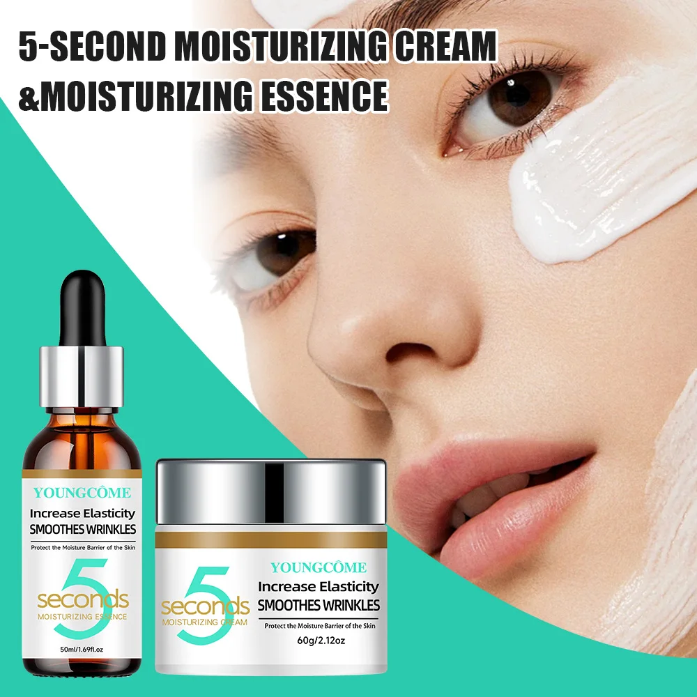 

YOUNGCOME Retinol Collagen 5 Second Moisturizing Cream + Essence Set, deeply nourishes moisturizes skin, leaving skin radiant