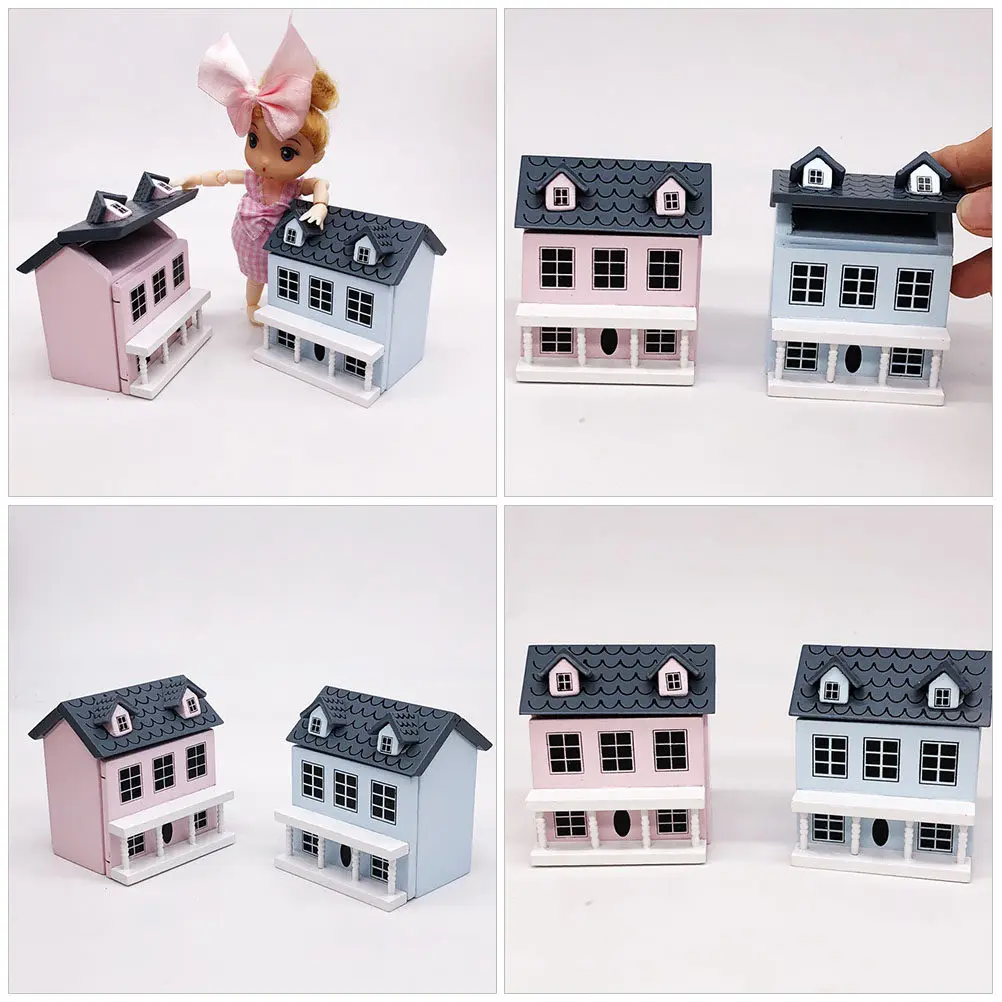 

Creative Mini Wooden House Ornament for Desktop Decor Miniature Garden Cake Easter Decoration Gift Micro Landscape