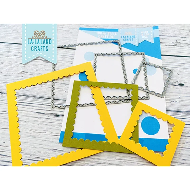 Golf Cart Inverted Scallops Square Cutting Dies Scrapbook Diary Decoration Stencil Embossing Template DIY Greeting Card Handmade