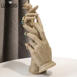 1Pc Vrouwelijke Mannequin Hand Vrouwen Display Model Horloges Ringen Armbanden Ketting Sieraden Kunstwerk Display Beide Handen Zand Hand