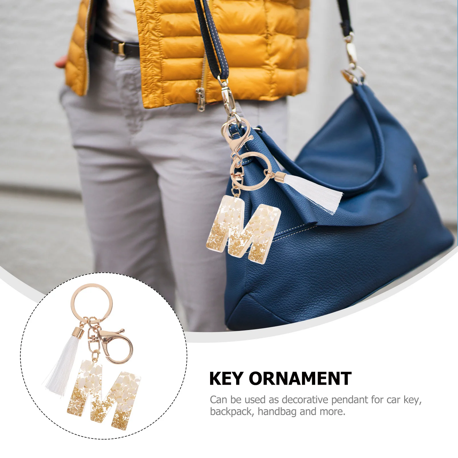 

Alphabet Design Keychain Finely Crafted Details Outstanding Eye Catching Key Chains Women Tassel Keyring Accessories