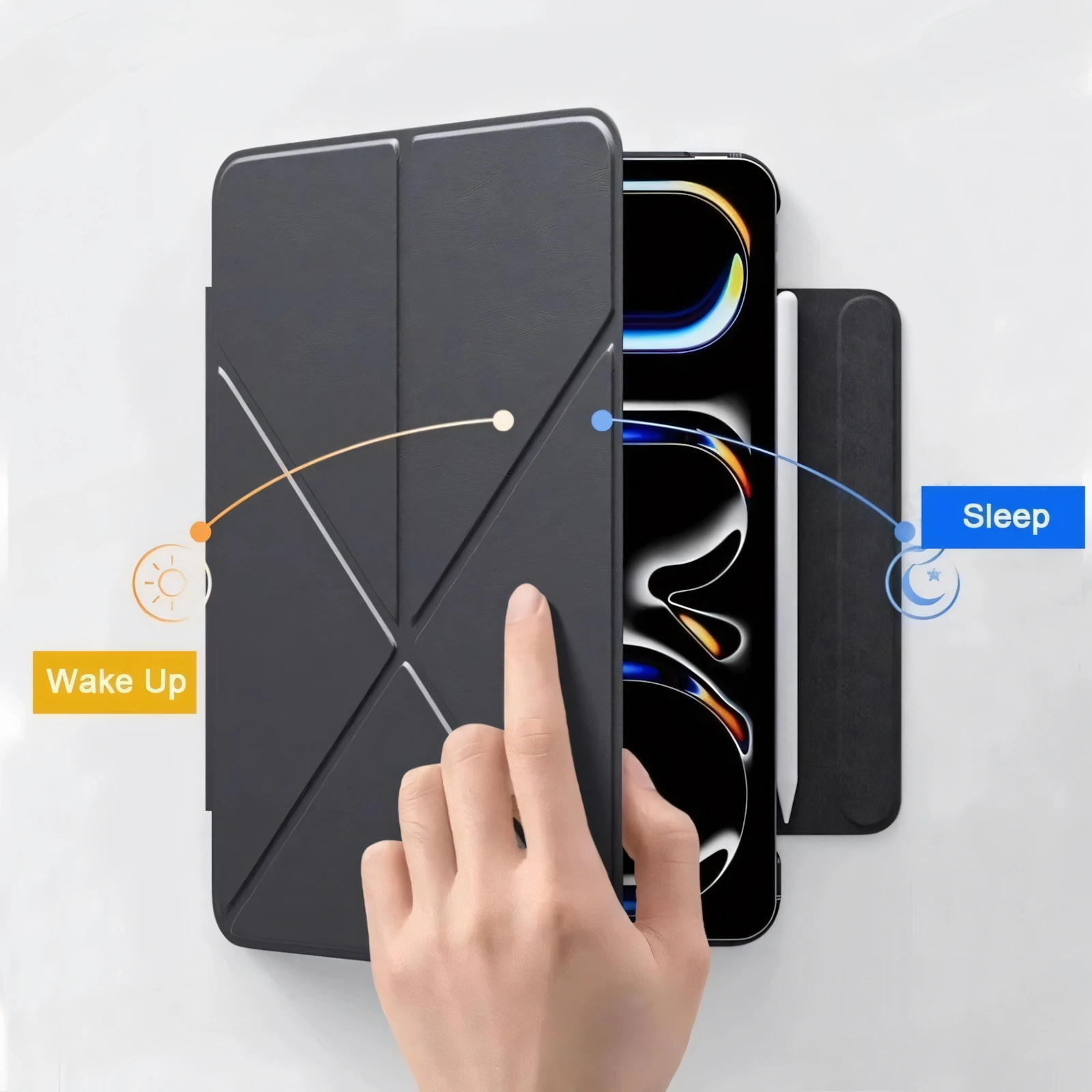 2025 New Slim Magnet Case for IPad A16 11th 10th 10.9 IPad Pro 11 12.9 13 M4 Cover Air7 M3 11inch Air6/5/4 M2 Fold Stand Funda