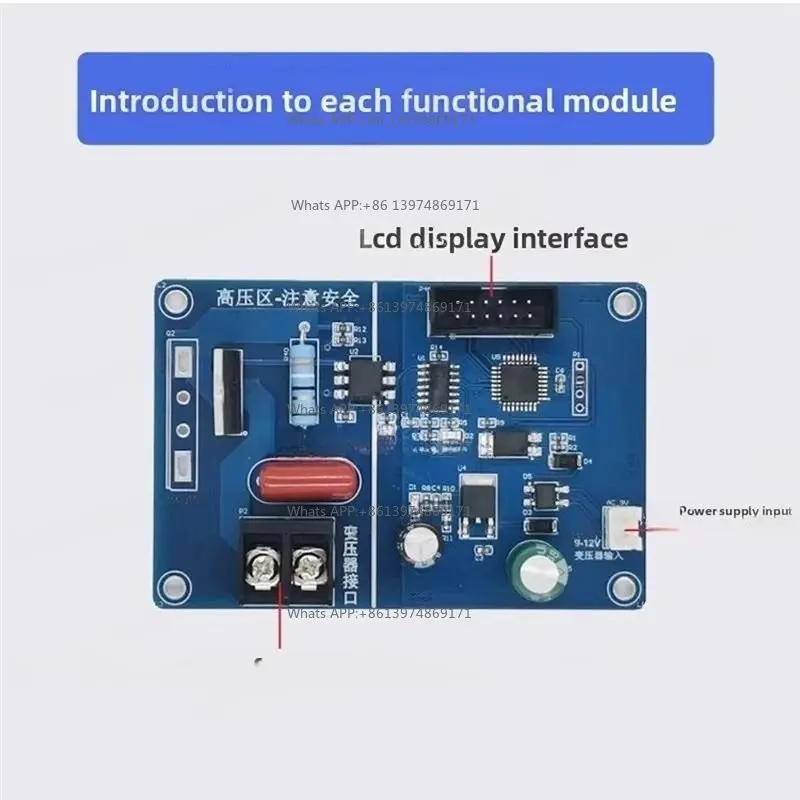 ABUI-DIY Spot Welder Control Board With Dual Pulse & LCD Display Adjustable Current Timer Kit For Microwave Transformer 41A