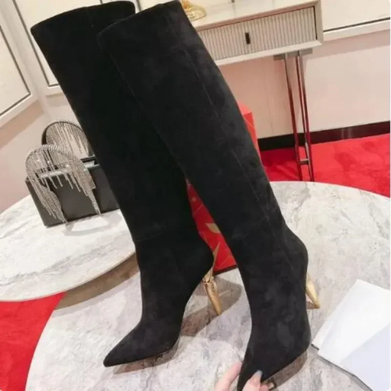 FREE SHIP Top Quality Red Soled Women High Heel Boots Luxury Fashion Women Over Knee Boots Classic Style Designer High Top Boots