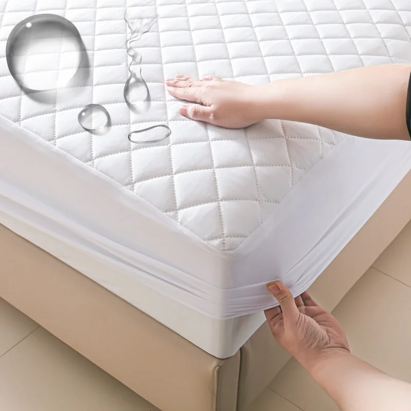 Thick Waterproof Mattress Cover Quilted Bed Mat Cover Pad Skin-friendly Non-slip Fitted Sheet Mattress Protector 140/160/180/200